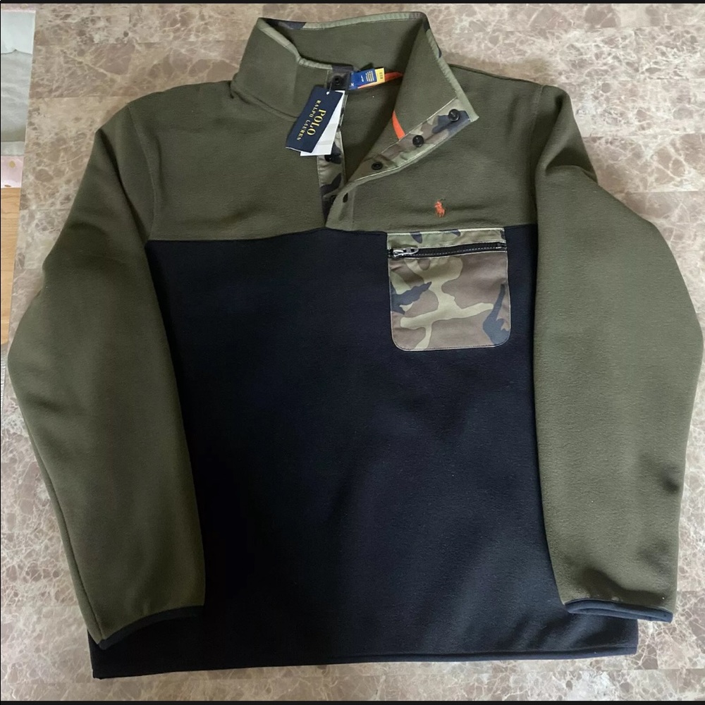 Polo Ralph Lauren Camo Pullover Fleece Mens Retail MSRP 148$ mult sizes